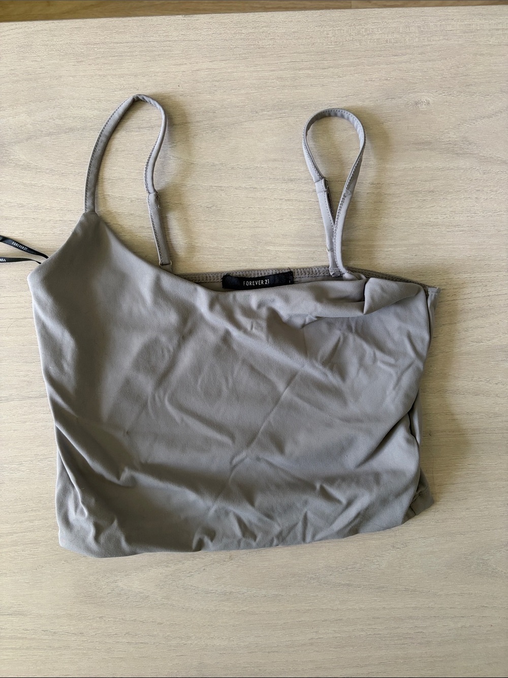 Forever 21 Taupe Gray Slim Cami with Adjustable Straps